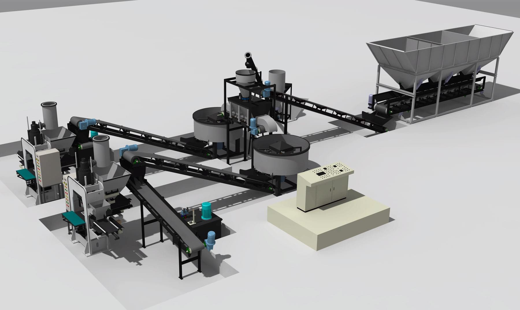 PMA32 M50 double line, two presses fed from one batching unit