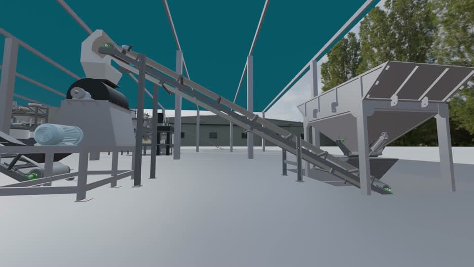 Crush and screen stage of the plant