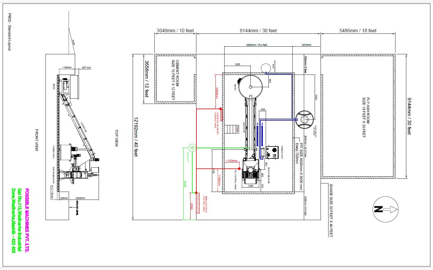 PM32 standard plant layout drawing