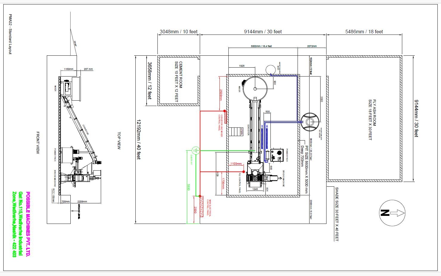 PMA32 standard plant layout drawing
